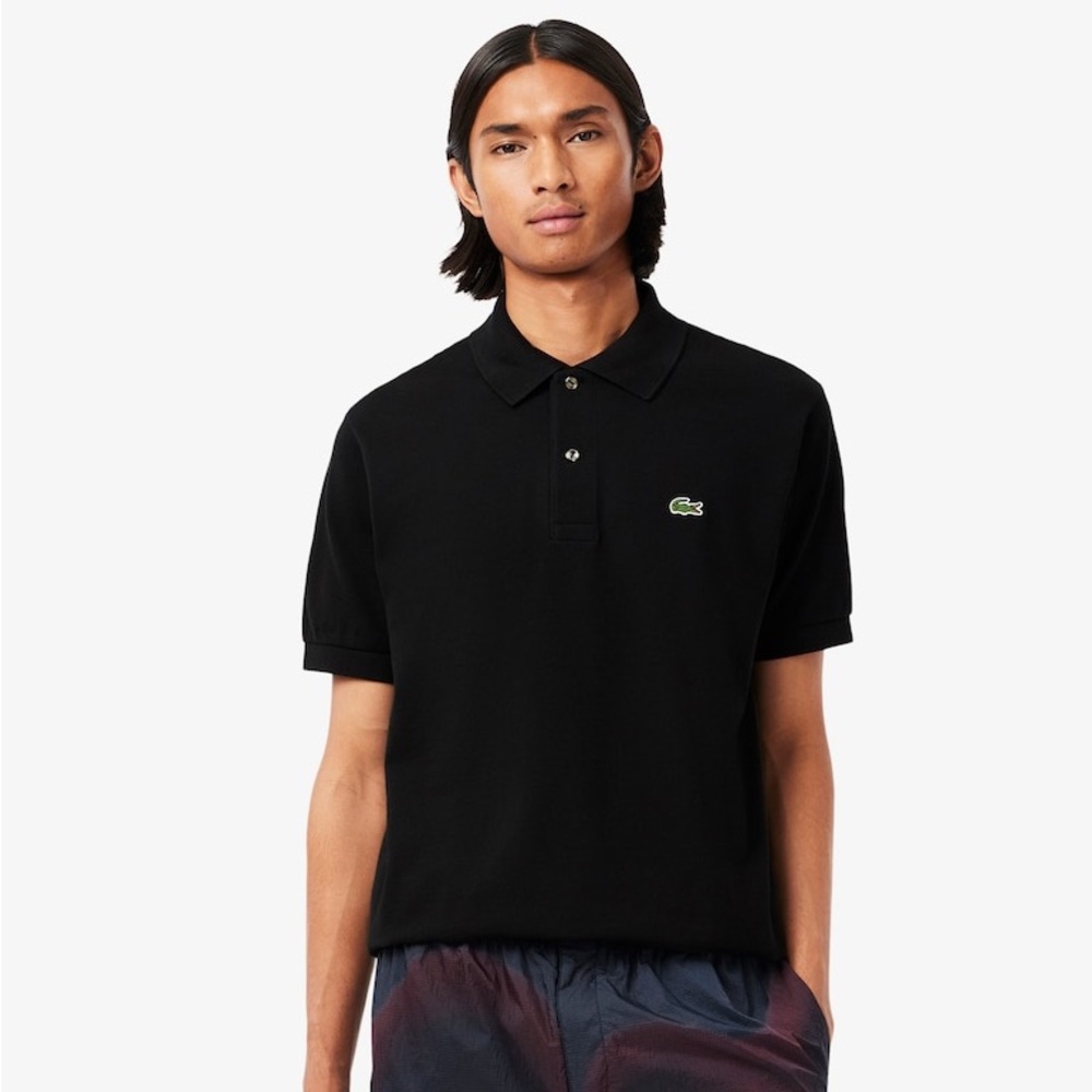 Lacoste Classic Polo Shirt in Black Size Large EUC No Fading